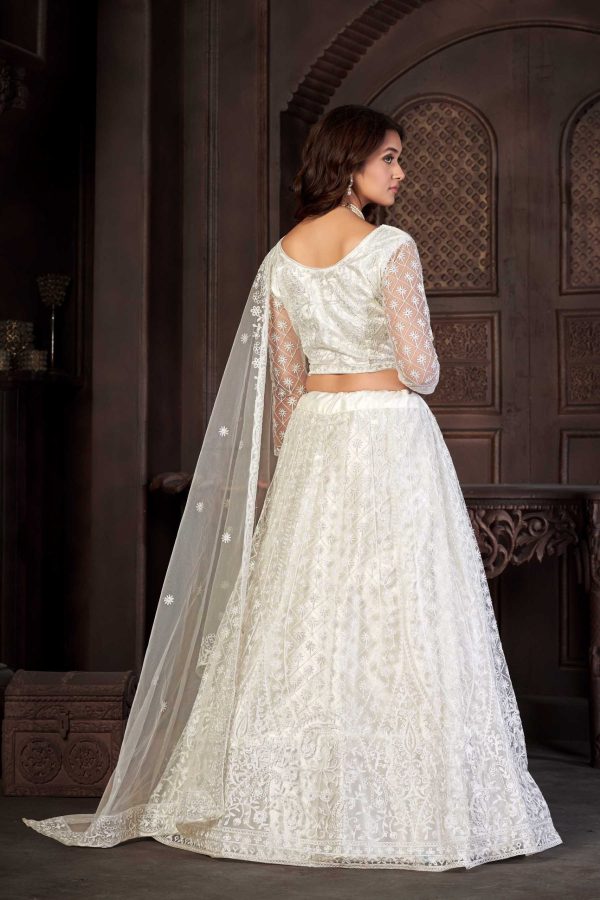 White Net Lehenga Choli