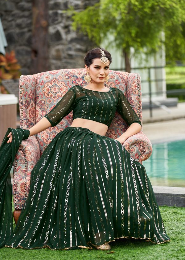 Party Wear Green Lehenga Choli