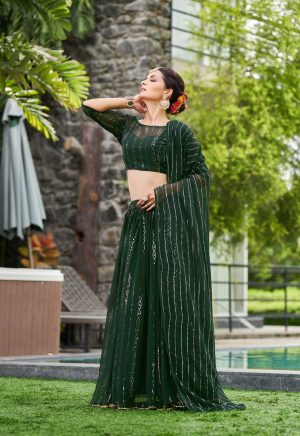 Party Wear Green Lehenga Choli