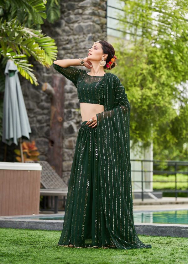 Party Wear Green Lehenga Choli