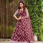 Maroon Net Lehenga Choli