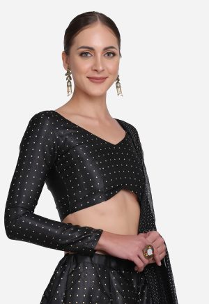 Foil Work Black Lehenga Choli