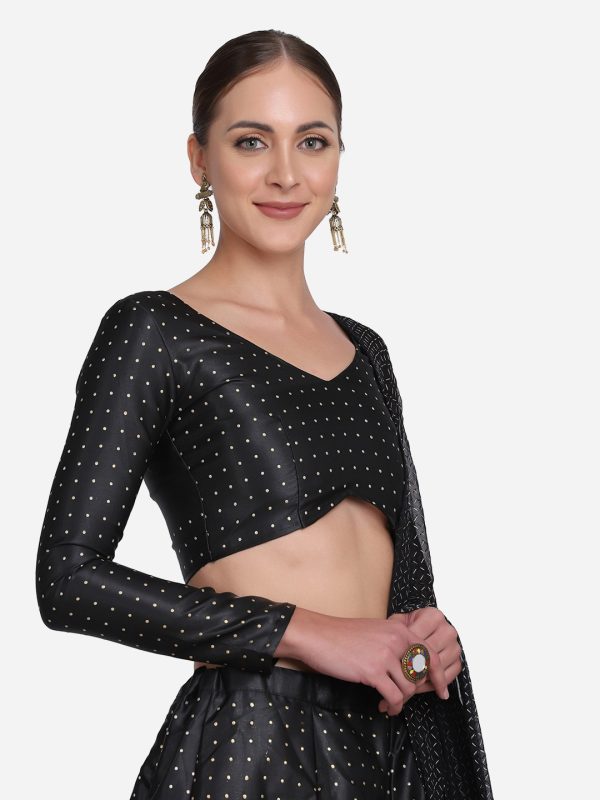 Foil Work Black Lehenga Choli