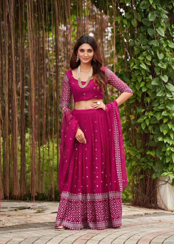 Party Wear Pink Lehenga Choli