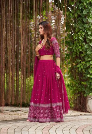 Party Wear Pink Lehenga Choli