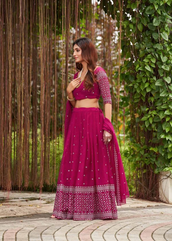 Party Wear Pink Lehenga Choli