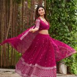 Party Wear Pink Lehenga Choli