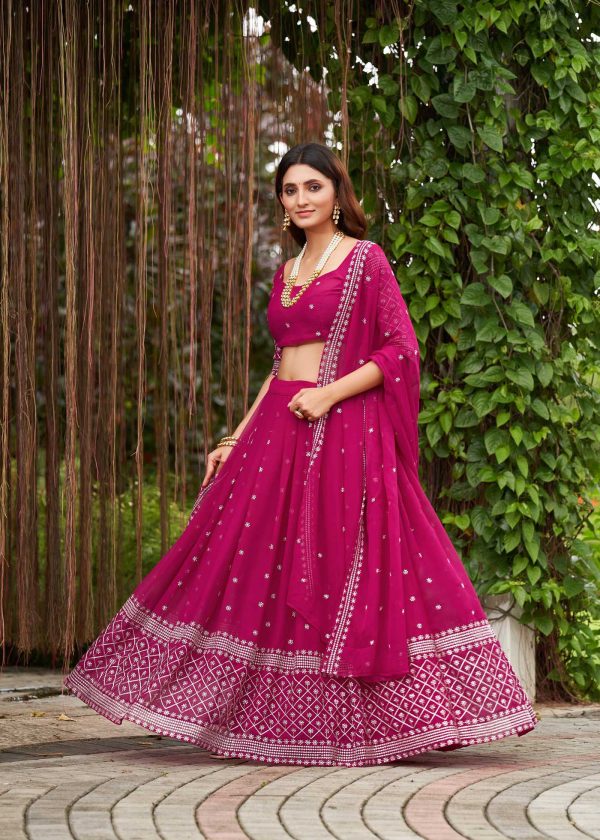 Party Wear Pink Lehenga Choli