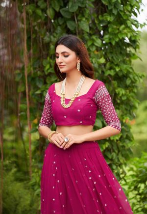 Party Wear Pink Lehenga Choli