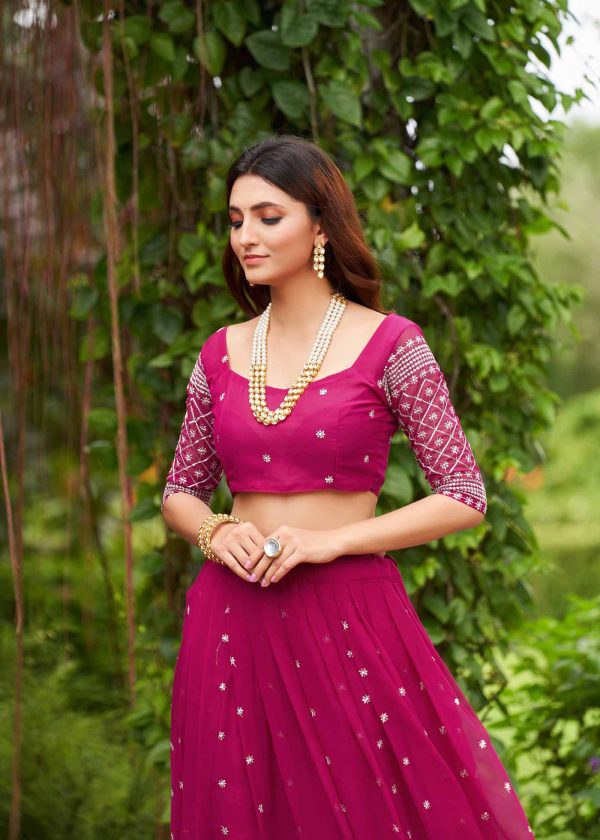 Party Wear Pink Lehenga Choli