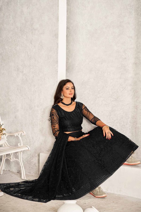 Black Net Party Wear Lehenga