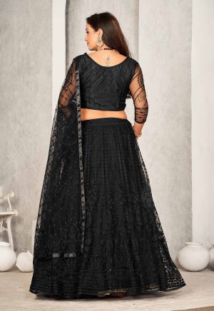 Black Net Party Wear Lehenga