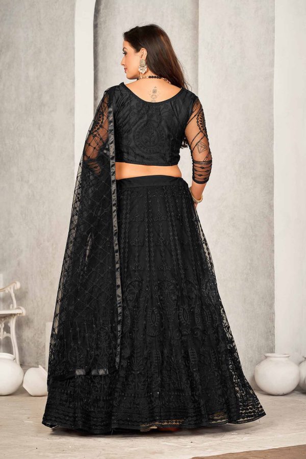 Black Net Party Wear Lehenga