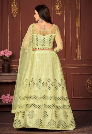 Yellow Net Lehenga Choli