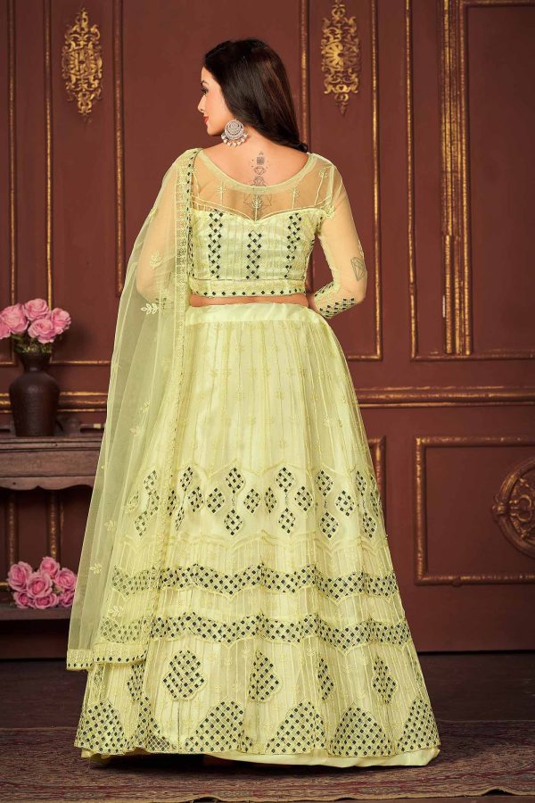 Yellow Net Lehenga Choli