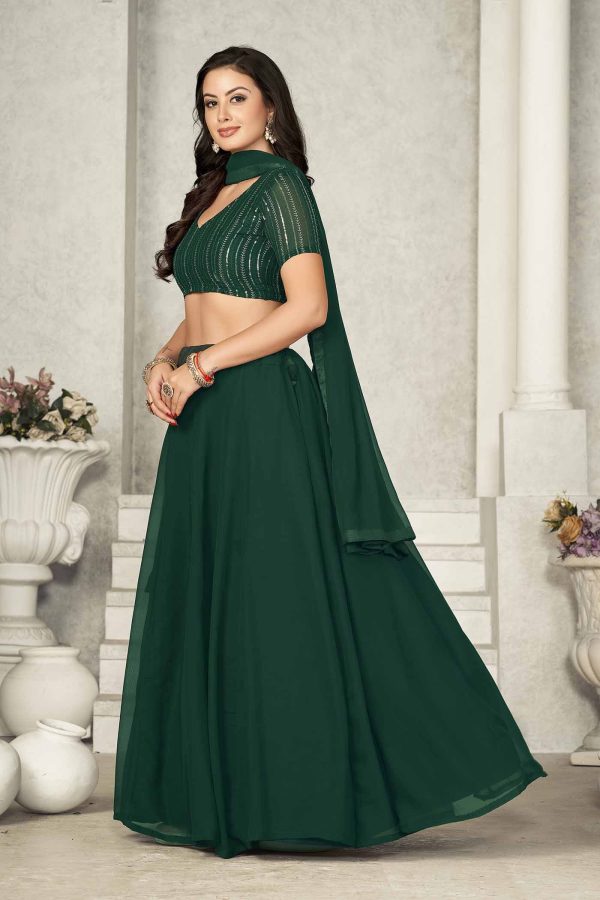 Stylish Plain Green Lehenga