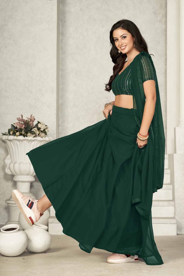 Stylish Plain Green Lehenga