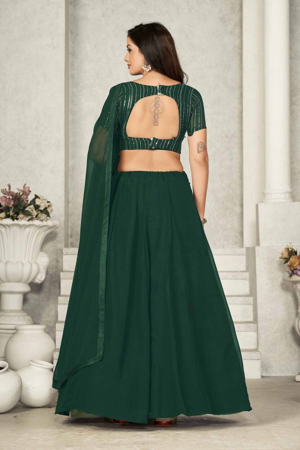 Stylish Plain Green Lehenga