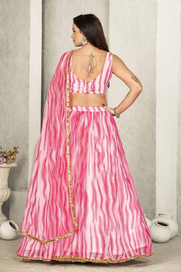 Printed Pink Lehenga Choli