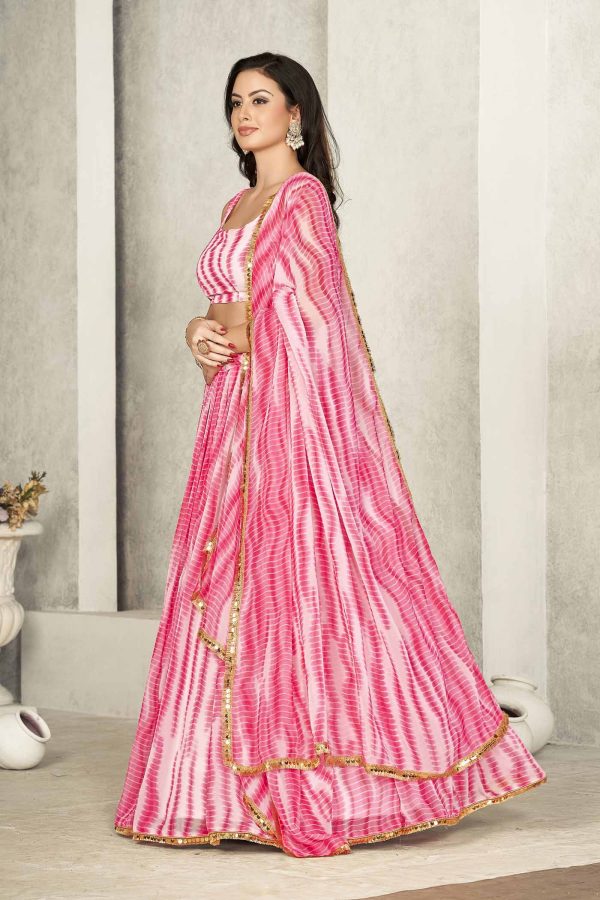 Printed Pink Lehenga Choli