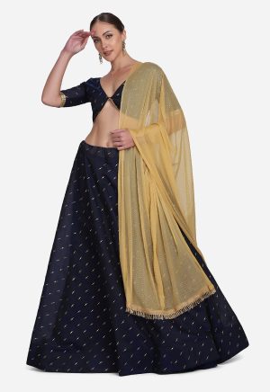 Foil Work Blue Lehenga