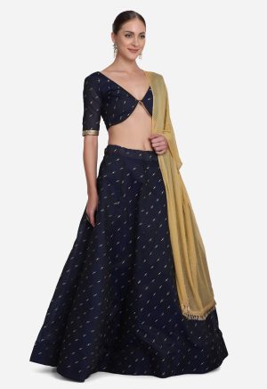 Foil Work Blue Lehenga