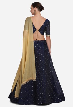 Foil Work Blue Lehenga