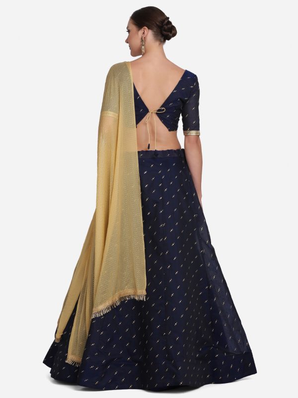 Foil Work Blue Lehenga