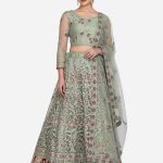 Thread Worked Pista Net Lehenga Choli