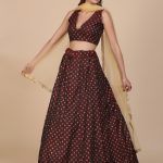 Foil Printed Brown Lehenga Choli