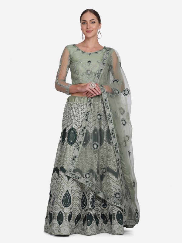 Smoky Green Designer Lehenga