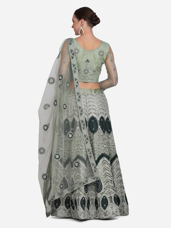 Smoky Green Designer Lehenga