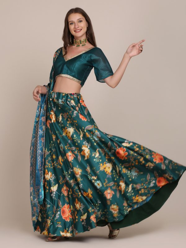 MultiColor Floral Printed Lehenga Choli