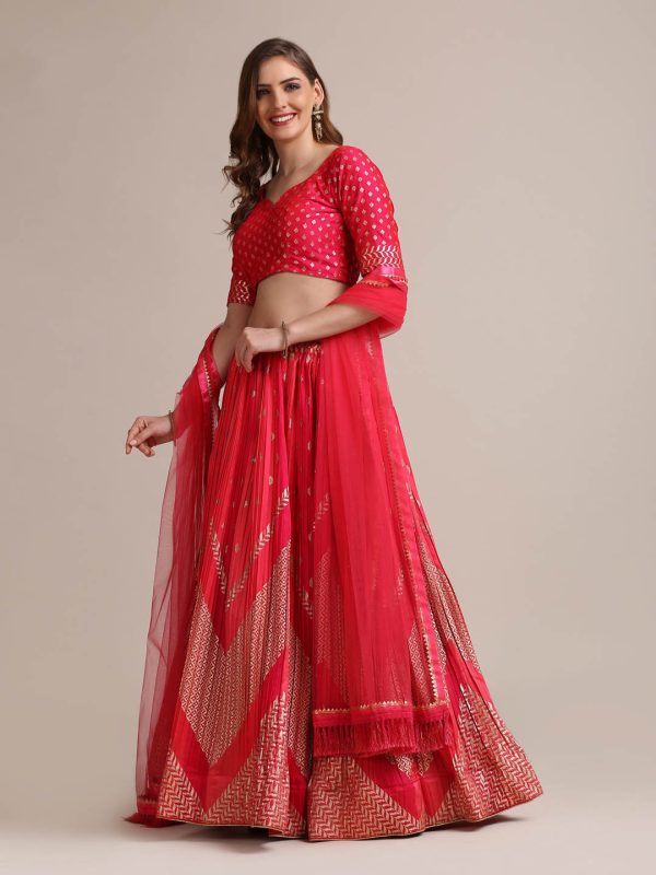 Silk Blend Pink Lehenga