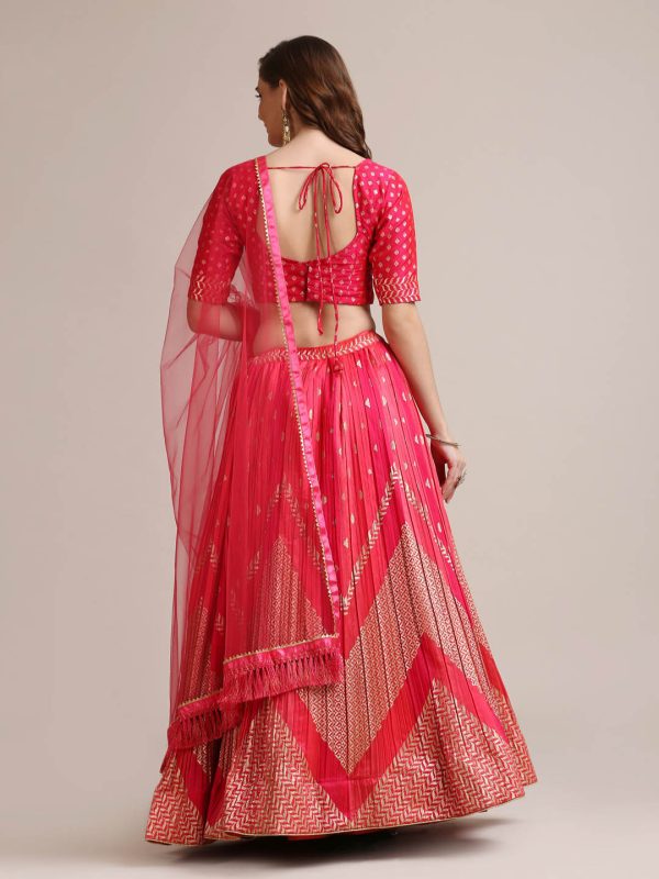 Silk Blend Pink Lehenga