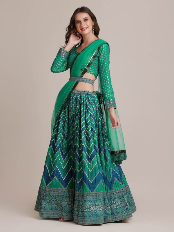 Rama Zari Waving Lehenga