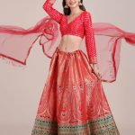 Jacquard Silk Red Lehenga Choli