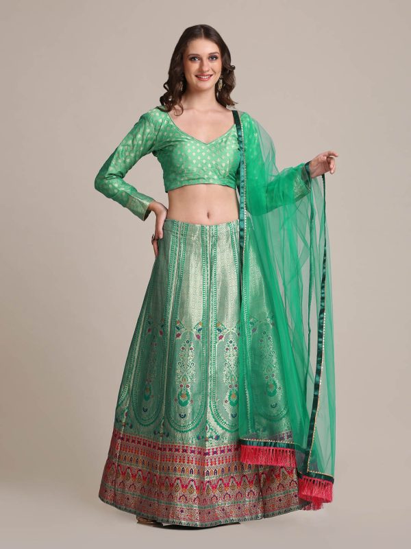 Jacquard Silk Rama Lehenga Choli