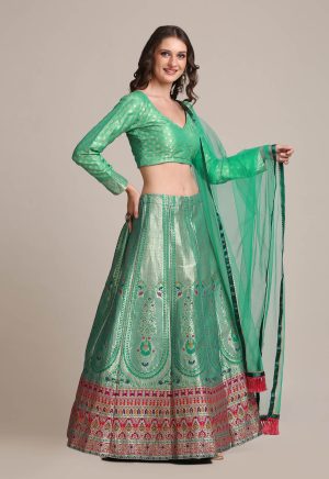 Jacquard Silk Rama Lehenga Choli