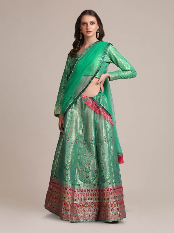 Jacquard Silk Rama Lehenga Choli