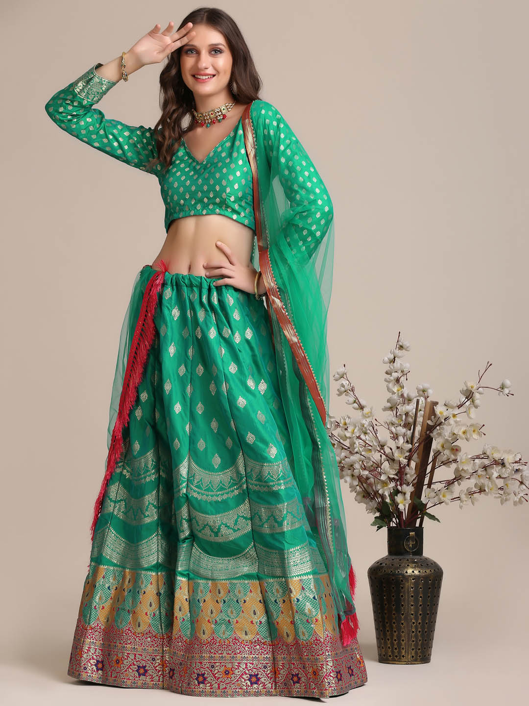 Woven Work Rama Lehenga