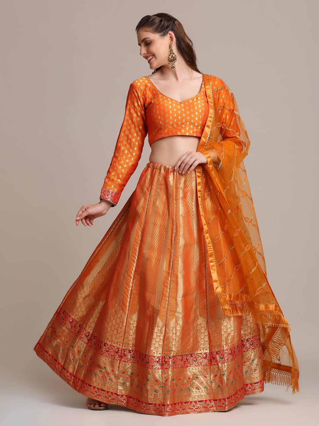 Orange Lehenga Choli