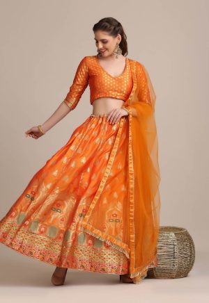 Orange Lehenga Choli