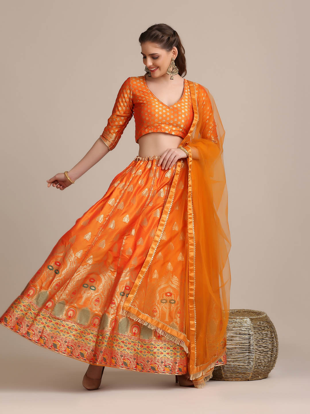 Orange Lehenga Choli