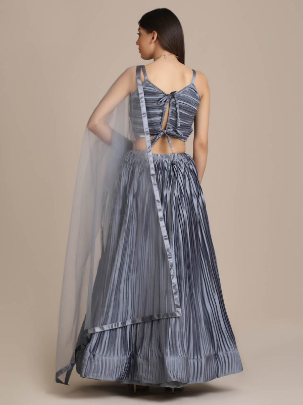 Satin Grey Lehenga