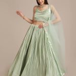 Satin Light Green Lehenga