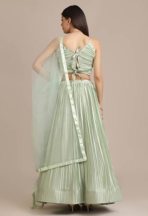 Satin Light Green Lehenga