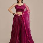 Satin Purple Lehenga