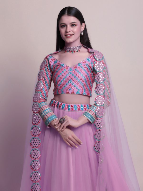 Charming Purple Silk Lehenga Set