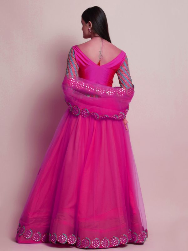 Charming Pink Silk Lehenga Set